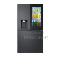 New LG 671L Black Glass InstaView Cross Door Refrigerator