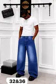Quality Vintage Plain Baggy Jeans - 2