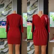 Elegant Red Wrap Mini Dress - 2