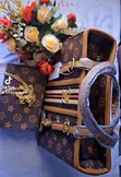 Brown Patterned Handbag Set with Mini Shoulder Bag - 2