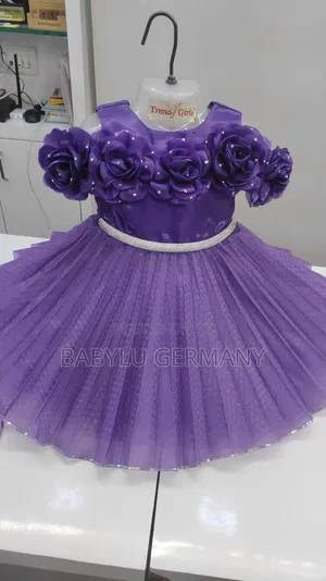 Premium Quality Purple Ballgown Dress with Headband