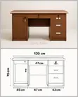 120cm Home Office Desk with Drawers - 2