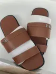Hermes Classic Slippers - Black Leather - 3