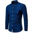 Formal Long Sleeve Vintage Casual Shirts - Blue - 1