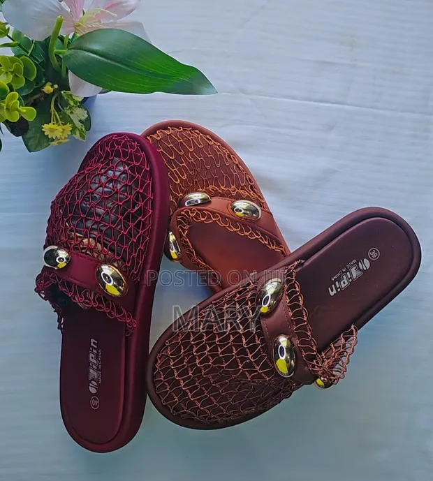 Stylish Slip-on Mules with Gold Studs - 1
