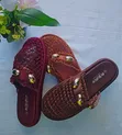 Stylish Slip-on Mules with Gold Studs - 1