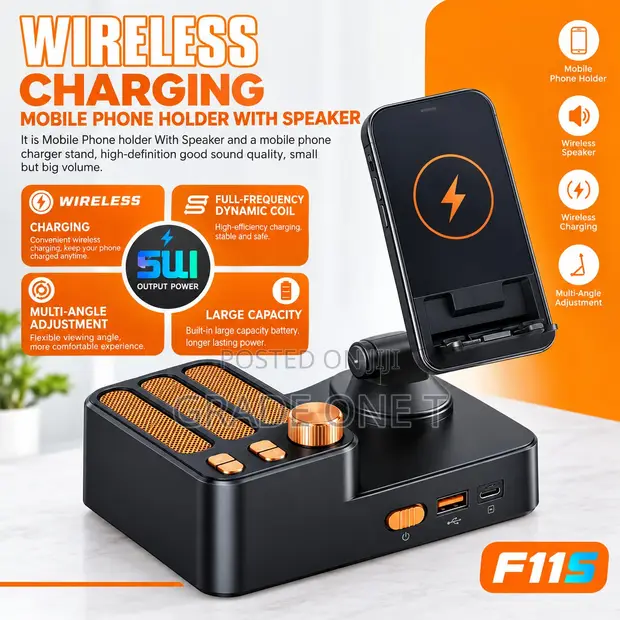 Wireless Charger with Portable Bluetooth Speaker - 1