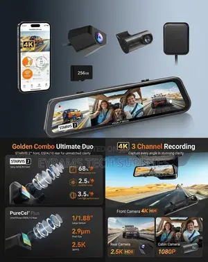 WOLFBOX G900 Tripro 4K 3-Channel Dash Cam + GPS (Open Box)