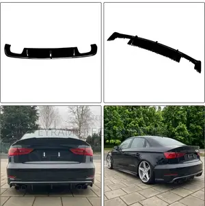 Audi A3 8V Gloss Black Rear Bumper Diffuser Lip (2013-2016)