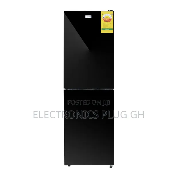 Nasco 196L Black Mirror Bottom Refrigerator - 1