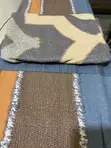 Modern Double Bedsheets - Grey, Gold & Yellow Print - 2