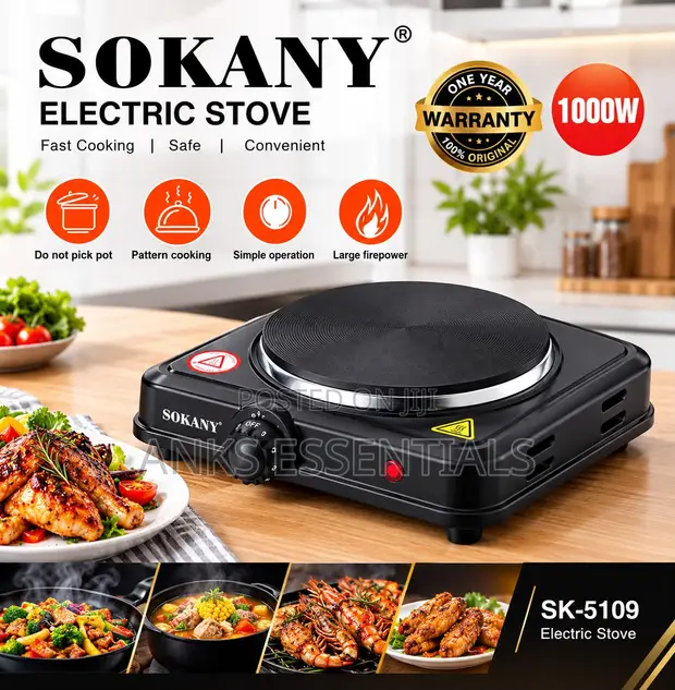 Sokany 1000W Single Burner Hot Plate Cooker SK-5109 - 1