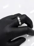 Two-Tone Black and Silver Wedding Ring - 2