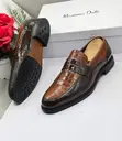 Massaro Men's Brown & Tan Crocodile-Embossed Leather Loafers - Size 40-46 - 2