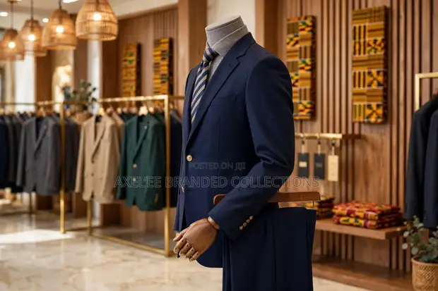 Executive Navy Single-Breasted Formal Suits Set - 1