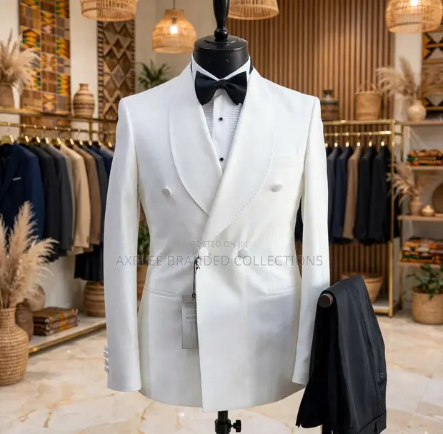 Marcelo Burlon Double-Breasted Tuxedo Suit - White - 1