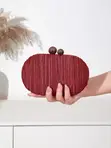 Satin Clutch with Chain Strap - 2
