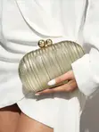 Satin Clutch with Chain Strap - 3