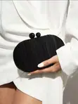 Satin Clutch with Chain Strap - 4