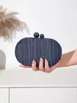 Satin Clutch with Chain Strap - 5