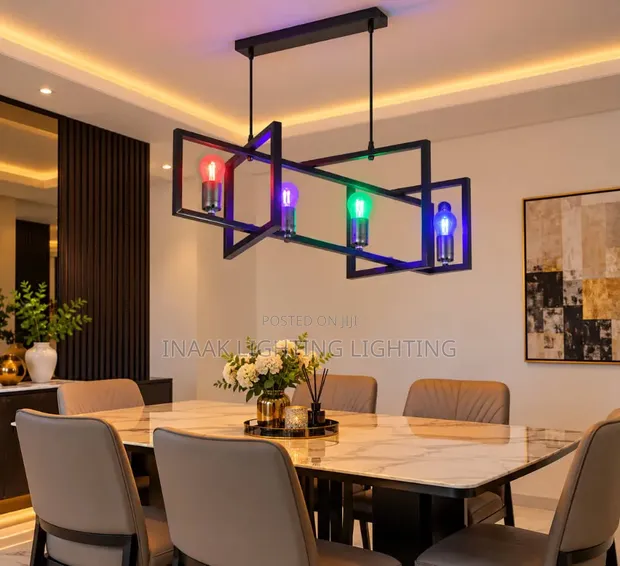 5-Bulb Industrial Cage Chandelier - 1
