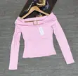 Cowl Basic Top - Off-Shoulder with Gold Buckle - 4