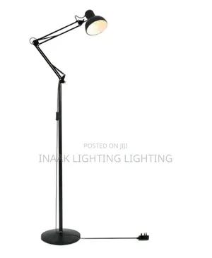 Adjustable Floor Standing Lamp - Black Metal