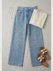 Luxury Ladies Wide-Leg Jeans - Size 32 - 2
