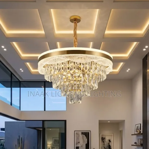 Luxury Gold Round Crystal Chandelier - 1