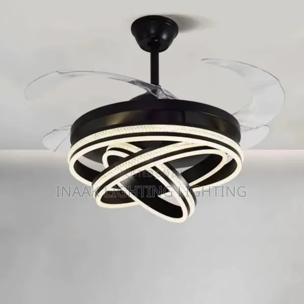 Modern LED Fan Chandelier - Black - 1