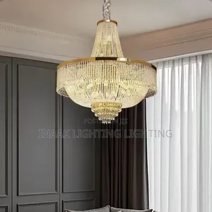 Luxury Gold Crystal Chandelier - Large Round