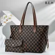 Checkered Tote Bag & Matching Purse Set - 2