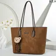 Ladies Genuine Leather Tote Bag - Brown - 1