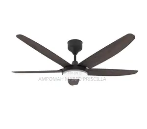 5-Blade Ceiling Fan with Light and Remote - Dark Wood