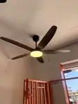 5-Blade Ceiling Fan with Light and Remote - Dark Wood - 2