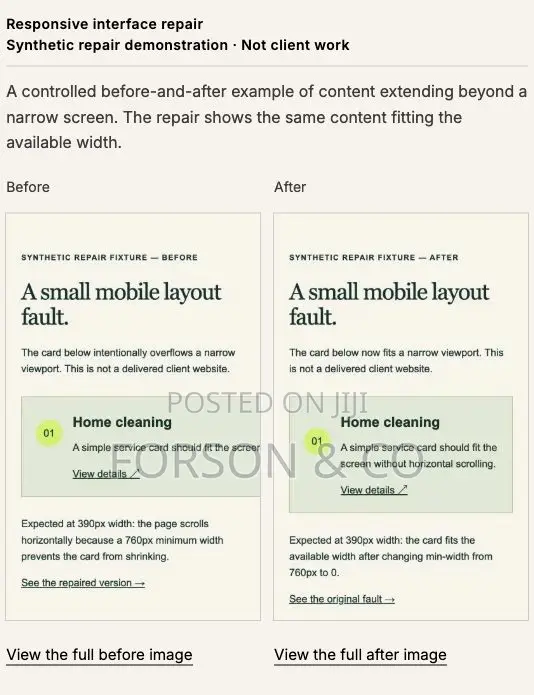 Web App Repair & Completion - Forson & Co. - 1