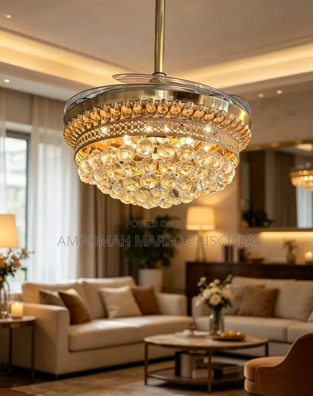 Luxury Modern Art Chandelier Light with Fan - 1