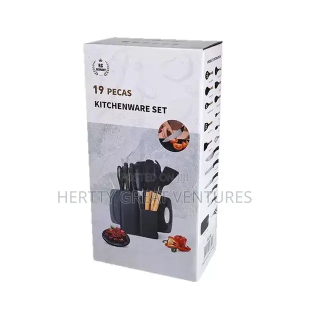 19-Piece Silicone Kitchen Utensil Set with Holder - 1