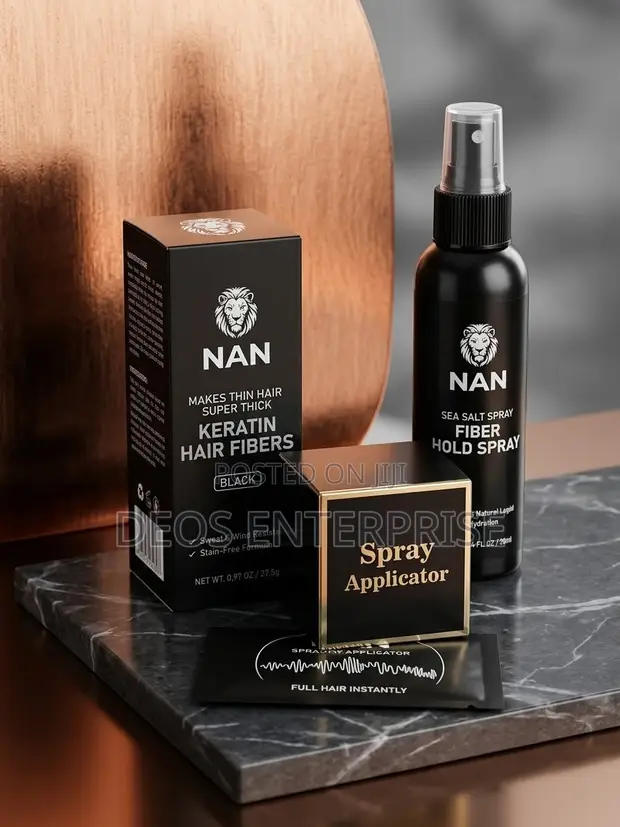 NAN Keratin Hair Fibre Complete Kit - Black - 1