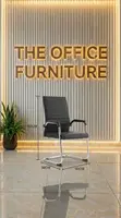 Office Chair - Black Fabric, Stainless Steel Frame - 1