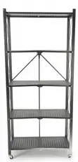 5-Tier Foldable Storage Rack with Wheels - Black - 1