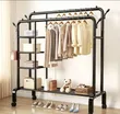 Double Pole Clothes Hanger with Shoe Rack - 2