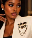 Couture Cameo Chain Brooch - 2