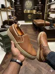 Timberland Men's Premium Leather Slip-On Loafer Sneakers - Brown - 4