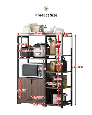 Metal and Wooden Cabinet Rack
