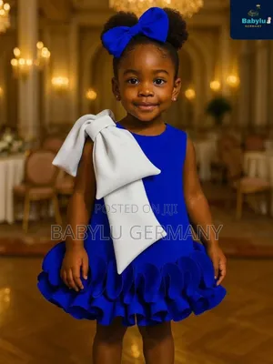 Cute Blue Ballgown Dress with Free Hair Band