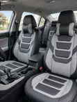 Grey Sport Leather Car Seat Covers Full Set with Neck Pillows - 1