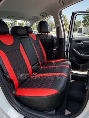 Red and Black Leather Sport Seat Covers - Full Set
