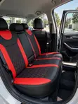 Red and Black Leather Sport Seat Covers - Full Set - 1