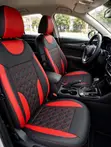 Red and Black Leather Sport Seat Covers - Full Set - 2